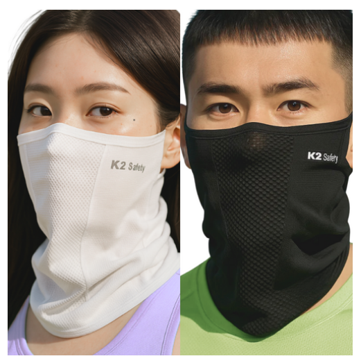 K2 세이프티 쿨핏 자외선차단 마스크, 화이트+블랙, 1개