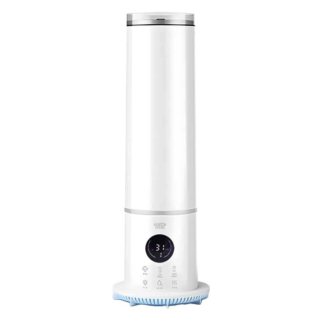 에버튼하우스 스마트 굴뚝 대용량 가열식 무드등 LED 타이머 가습기 6L + 리모컨 세트, EHRN-HL761A, 혼합색상